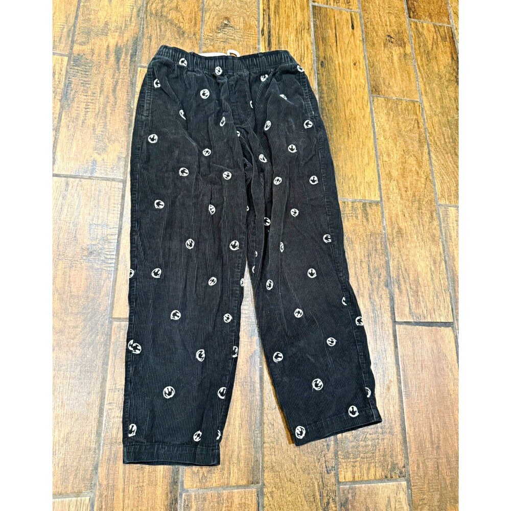 Urban Outfitters Black Corduroy Pants Women’s smiley face embroidered M
